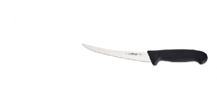 Couteau à désosser courbé Giesser 17 cm rigide noir