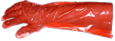 Gants plastique rouge 50 cm (100 pièces)