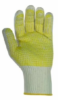 Gant Nylon/Coton avec picots jaunes T09-L (la paire)