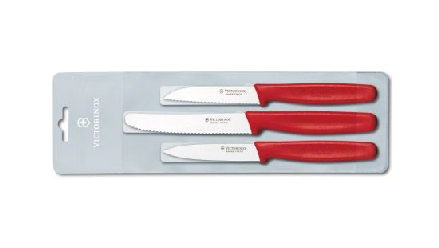 Couteau à légumes rouges (set de 3pcs)