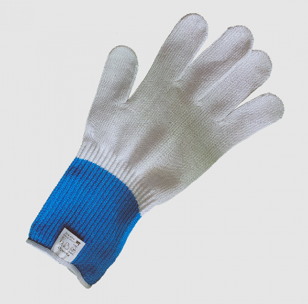 Gant anti-coupure blanc/bleu T7 - S liseré jaune