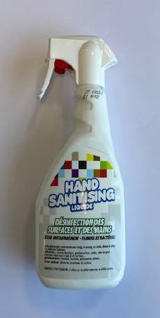 Désinfectant mains & surfaces Hand Sanitising Liquide 70% Spray 500ml