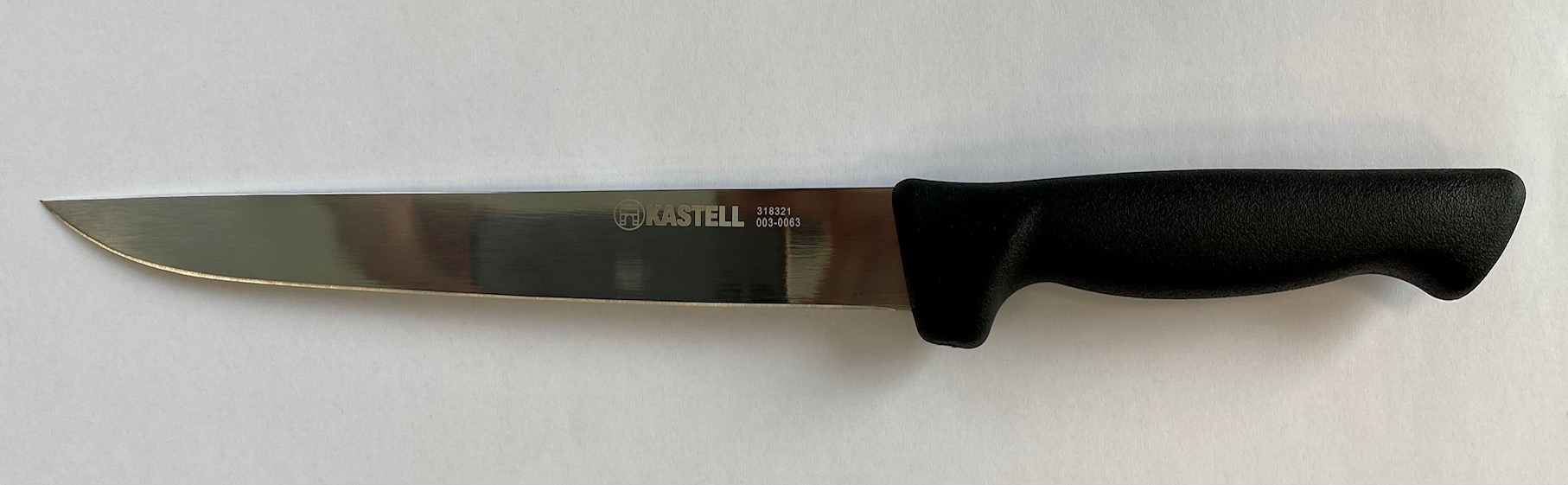 Couteau à parer droit Kastell 21 cm rigide Noir