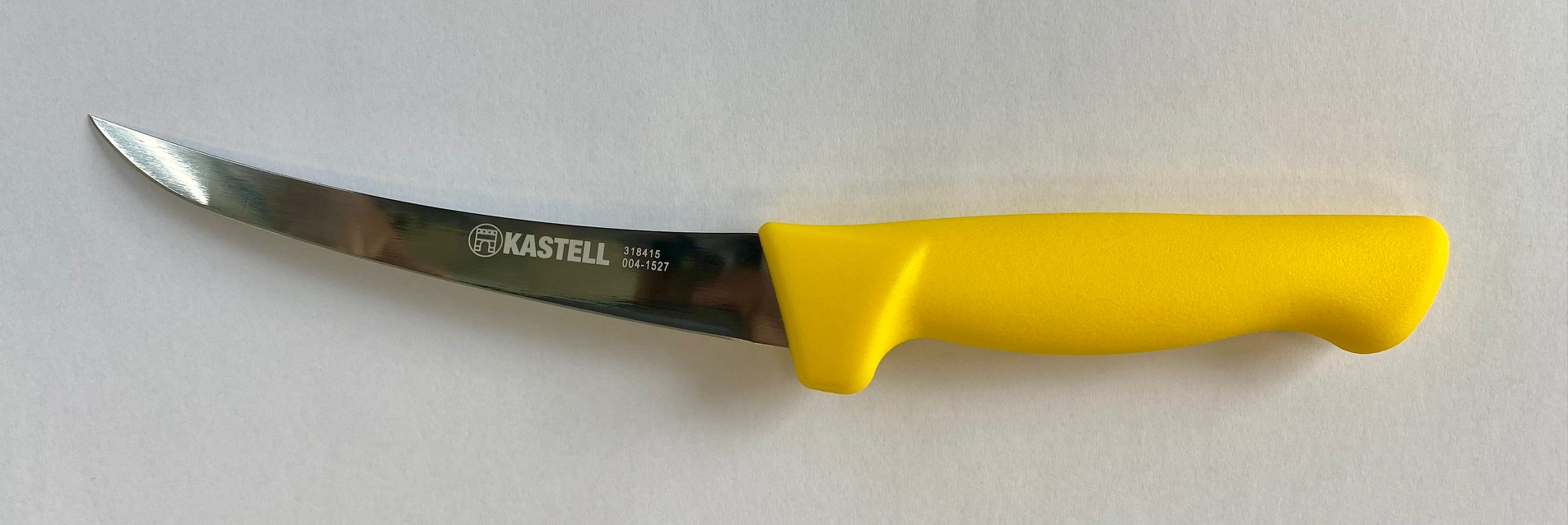 Couteau à désosser courbé Kastell 15 cm semi-flex Jaune