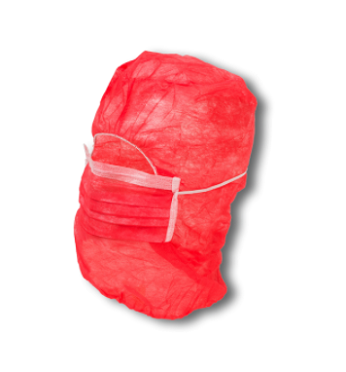 Cagoule avec masque rouge (sachet de 50pcs)