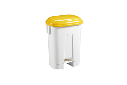 Poubelle HACCP blanc/jaune+ pédale 60L