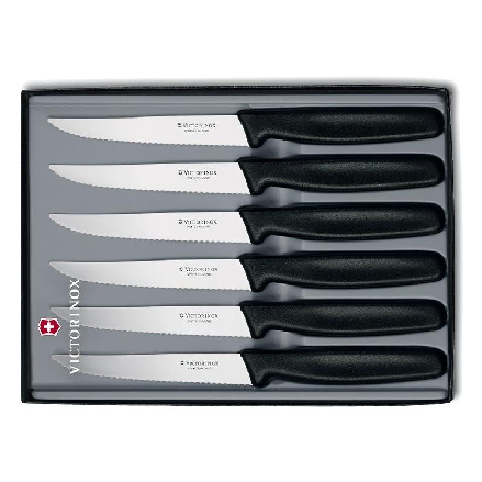 Couteau à steak noir ( set de 6 couteaux)